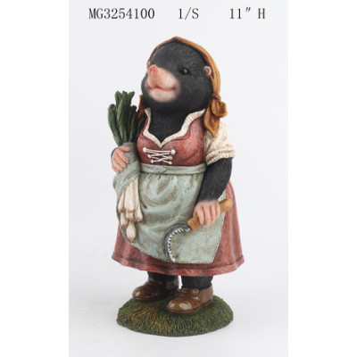 Фигурка садовая Крот с салатом