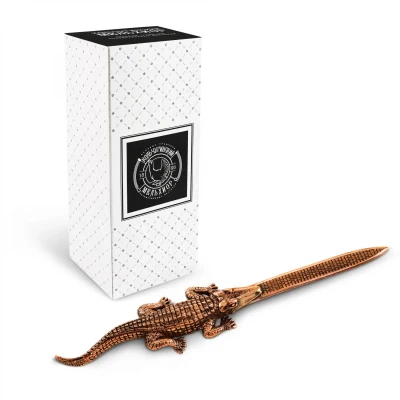 Нож д/писем "Крокодил" медный с чернью