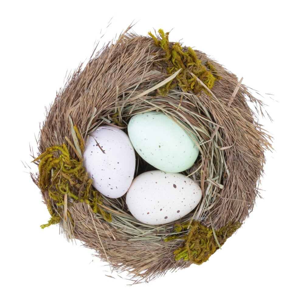 Набор из 2-х изделий декоративных "Гнездо пасхальное" (11*6), L24 W12 H4,5 см