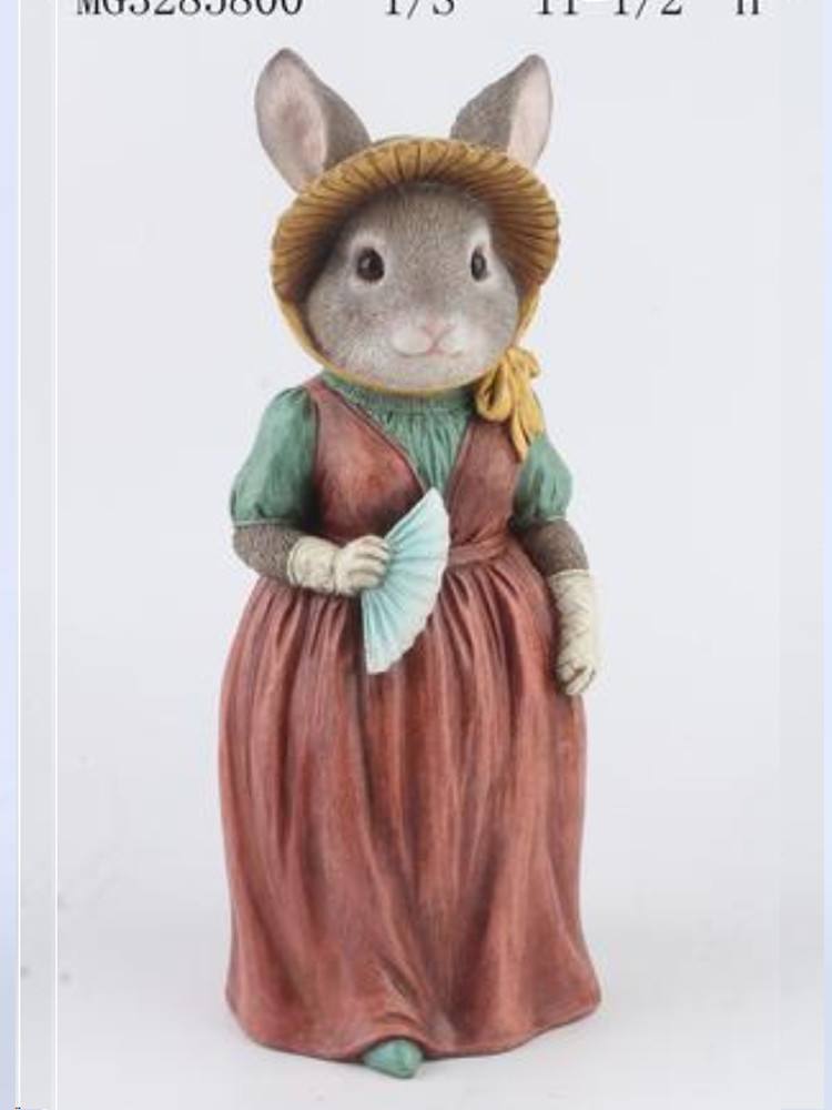 Фигурка интерьерная Крольчиха с веером