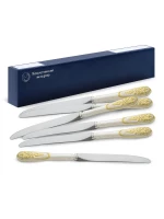Набор столовых ножей "Визирь" посеребренный с позолотой