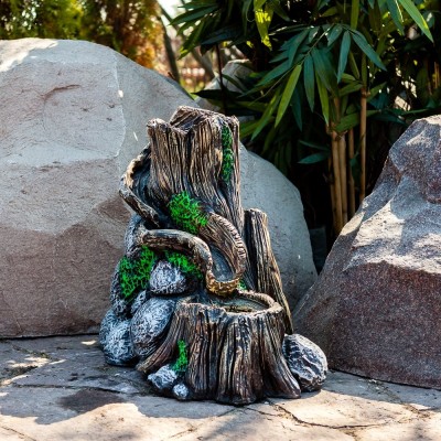 Декоративный фонтан для сада "Лесной пенёк"              