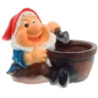 Кашпо декоративное "Гном с лопаткой" 