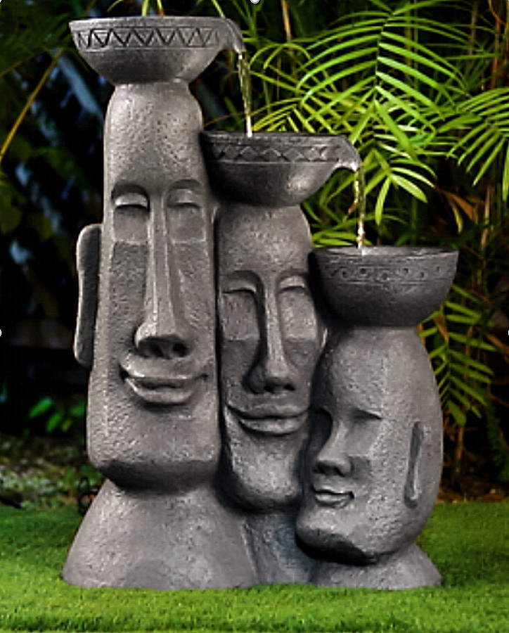 Фонтан декоративный  с подсветкой ''Моаи''