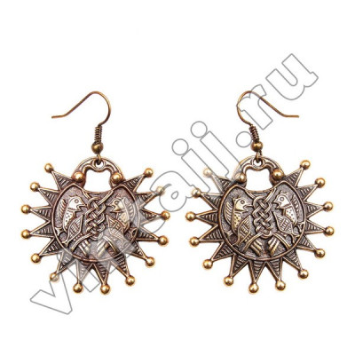 Серьги "Две птицы"