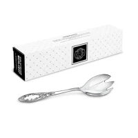 Вилка для салата "Пламя" посеребренная с чернью