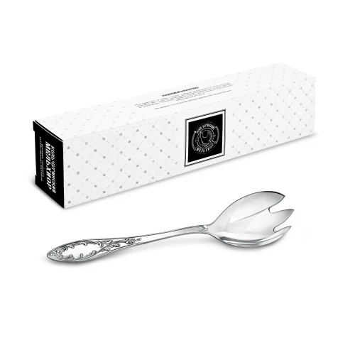 Вилка для салата "Пламя" посеребренная с чернью Вилка для салата "Пламя" посеребренная с чернью