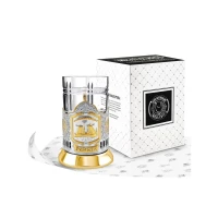 Набор для чая "Разводные мосты" никелированный с позолотой