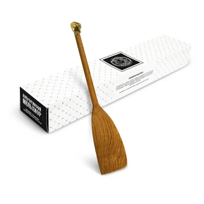 Лопатка деревянная с латунной накладкой "Перец" широкая