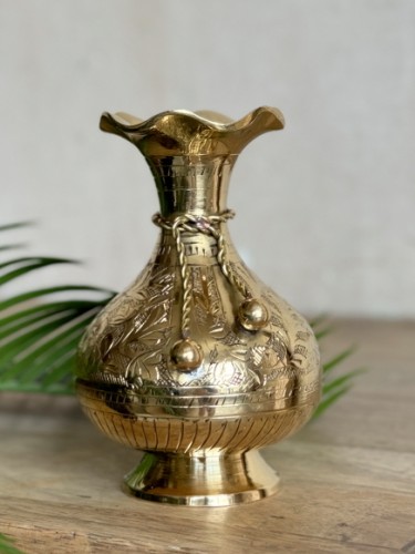 Ваза с бантиком латунь резная  CHUNYA JALI  4.5'