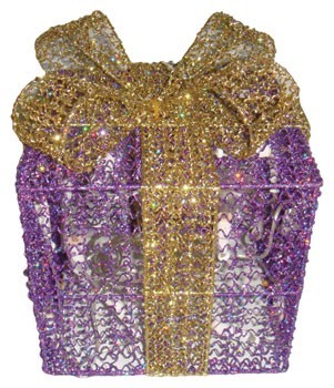 Подарочная коробка со светодиодными лампами внутри 25см / Новогоднее украшение . Подарочная коробка со светодиодными лампами внутри 25см / Новогоднее украшение .