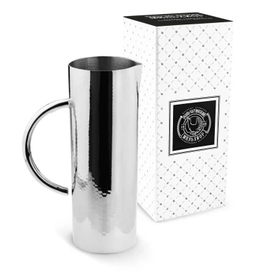 Кувшин медный посеребренный кованый