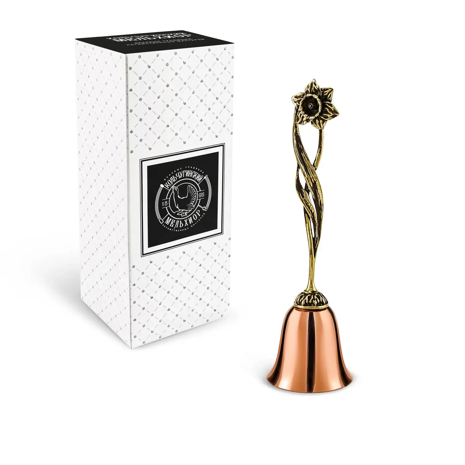 Колокольчик "Нарцисс" медь-латунь с чернением