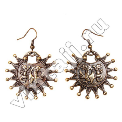 Серьги "Сказочные двухголовые грифоны"