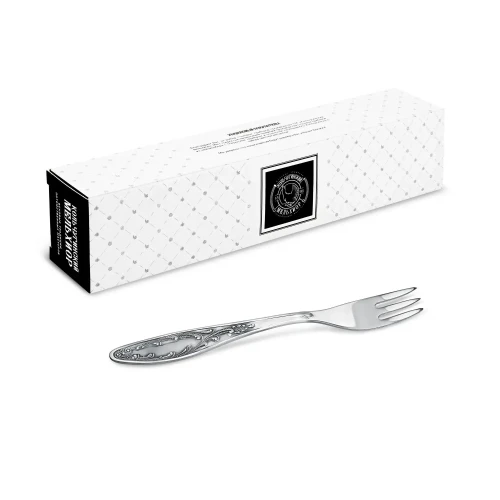 Вилка для фруктов "Пламя" посеребренная с чернью