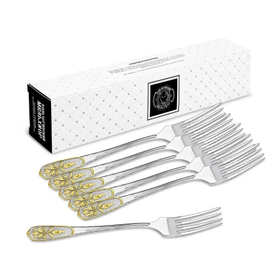 Набор столовых вилок "Визирь" посеребренный с позолотой