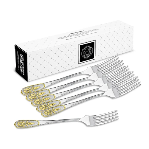 Набор столовых вилок "Визирь" посеребренный с позолотой