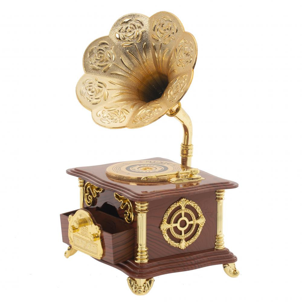 Изделие декоративное "Граммофон" (музык.), L15,5 W12 H27 см