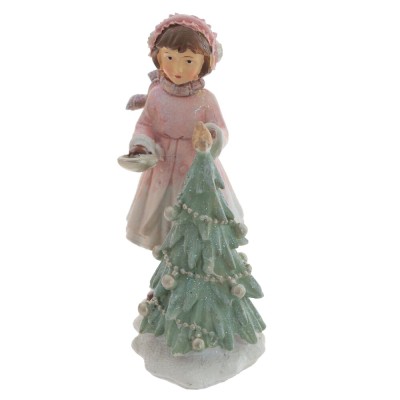 Фигурка декоративная "Девочка и елка", L9 W4 H11,5 см