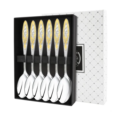 Набор чайной ложки "Морозко" посеребренный с позолотой