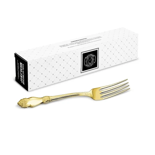 Вилка столовая "Серебряная роза" позолоченная полностью