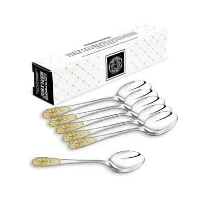 Набор чайных ложек "Визирь" посеребренный с позолотой