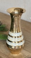 Ваза латунь резная с перламутром 9,25'