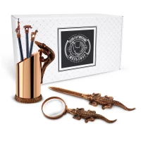 Набор канцелярский "Сафари" медный с черненнием 6 предмета (лупа+нож д/писем+карандашница+3 карандаша)