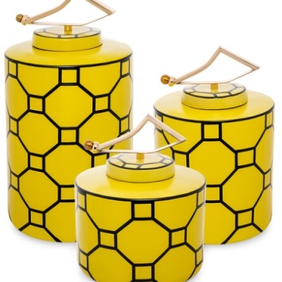 Набор интерьерных ваз "Лимонные соты"   