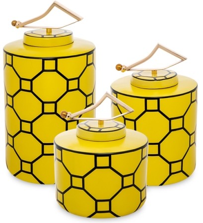 Набор интерьерных ваз "Лимонные соты"   