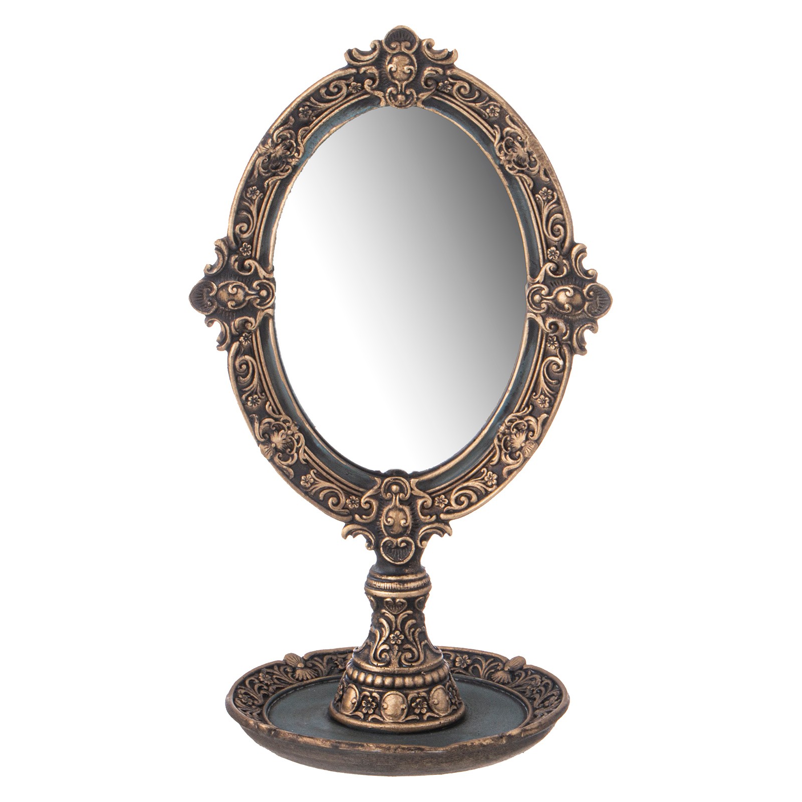 ЗЕРКАЛО НАСТОЛЬНОЕ КОЛЛЕКЦИЯ "РОКОКО", 15,5*12,7*17CM