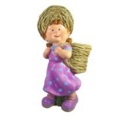 Садовое кашпо "Девчушка с корзинкой за спиной"              