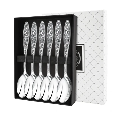 Набор чайной ложки "Морозко" посеребренный с чернением