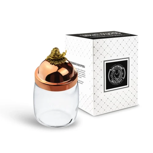 Банка под сыпучие продукты 920мл."Чеснок" с медной крышкой