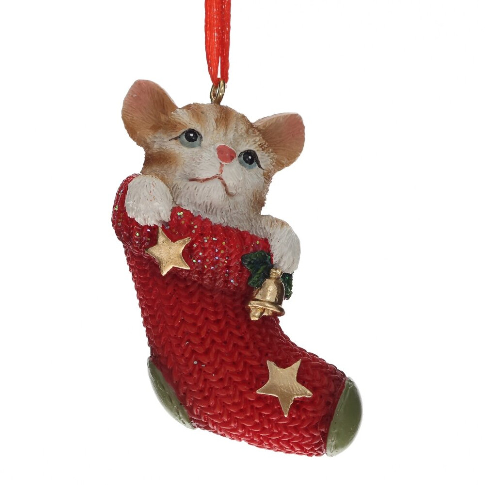 Фигурка декоративная подвесная "Кошка", L4 W3 H6 см, 4в.