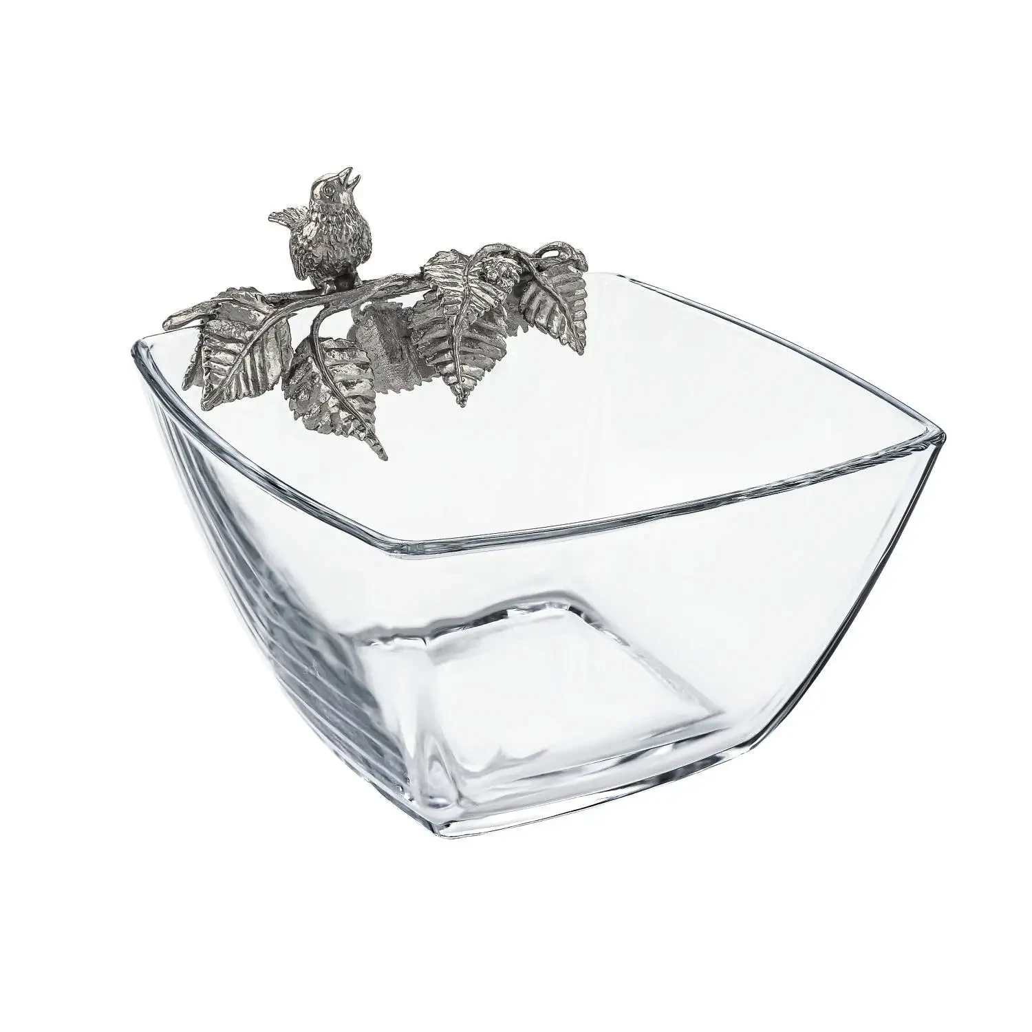 Чаша для орехов "Птица" посеребренная с чернением