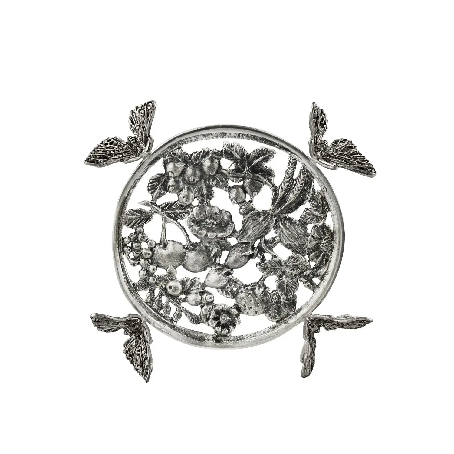 Подставка под турку "Бабочки" посереб. с черн. Подставка под турку "Бабочки" посереб. с черн.