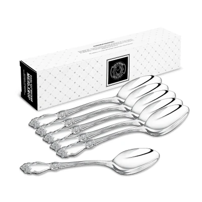 Набор столовых ложек "Серебряная роза" посеребренный