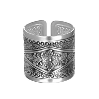 Кольцо для салфеток "Пламя" посеребренное с чернью