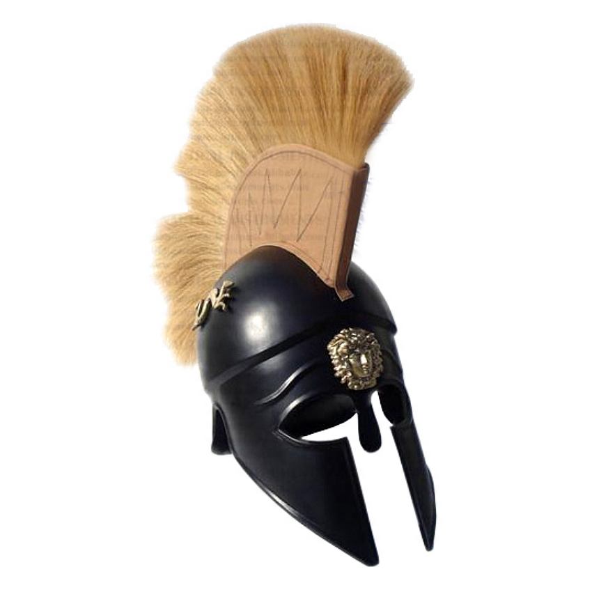 Шлем троянский "Ахиллес" со светлым плюмажем