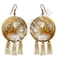 Шумящие серьги "Лев, побеждающий дракона"