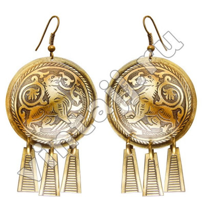 Шумящие серьги "Лев, побеждающий дракона"