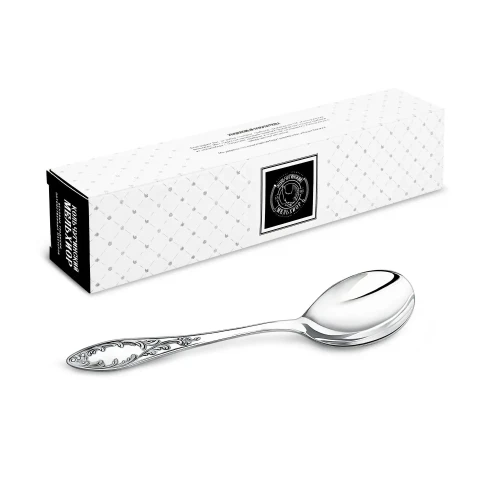 Ложка для салата "Пламя" посеребренная с чернью Ложка для салата "Пламя" посеребренная с чернью