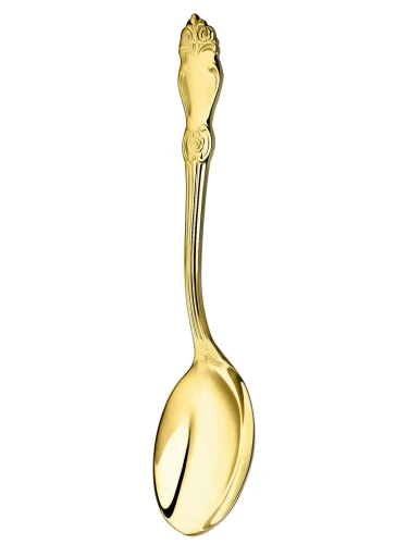 Ложка для салата "Серебряная роза" позолоченная полностью Ложка для салата "Серебряная роза" позолоченная полностью
