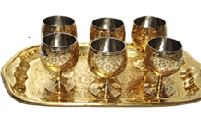 набор латунь резная CHUNIYA JALI полированная h-30 см