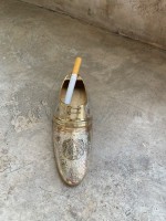 Пепельница "Башмак" латунь резная DARMIYANI белаяэмаль 8902070 l-16 см