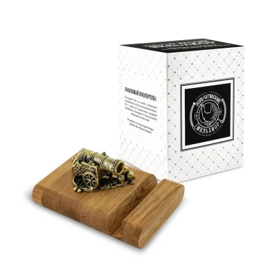 Подставка  для телефона "Царь-пушка"  латунная с чернением