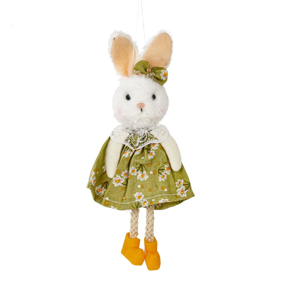 Изделие декоративное подвесное "Зайка" (блок 6шт), L4 W3 H15 см, 3в.