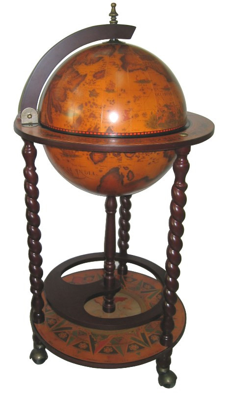 Глобус-бар напольный d 33 см светлый