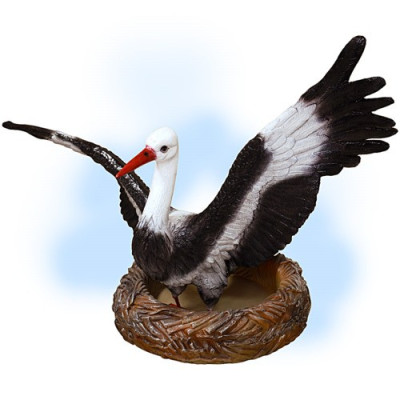 Декоративная садовая фигурка "Аист в гнезде"